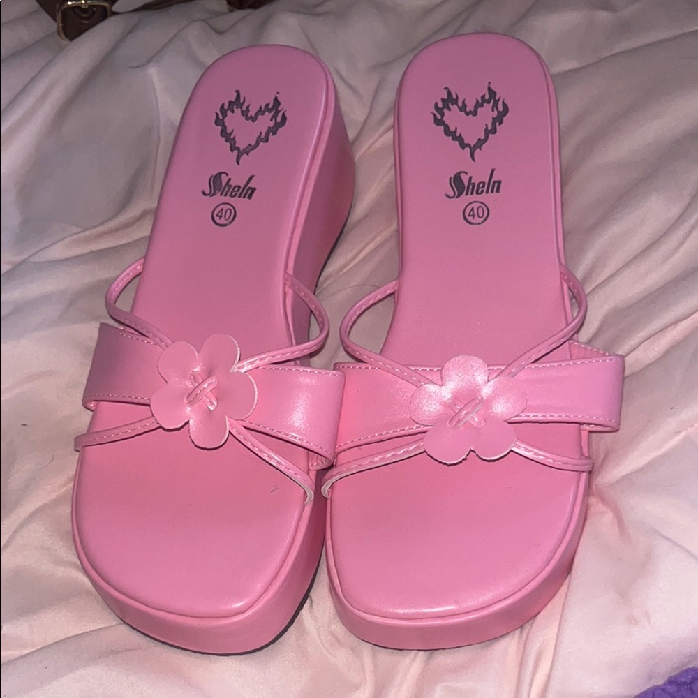 SHEIN Pink Floral Women's Sandals